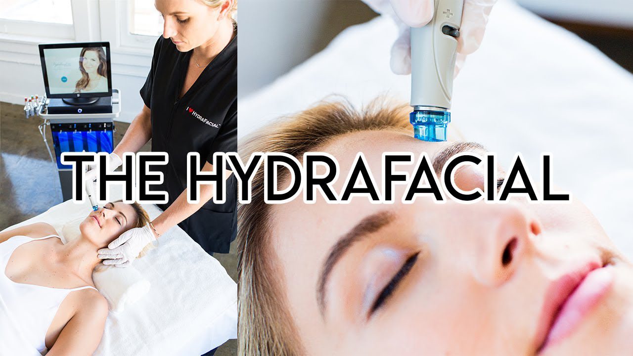 Woman receiving a HydraFacial treatment.